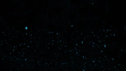 Dark blue particle space background floating dust, soft bokeh, scattered star po Stock Footage 340576961