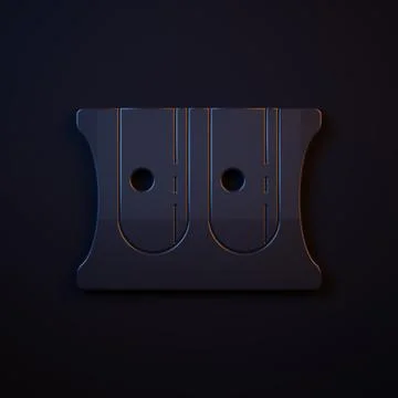Dark-blue Pencil sharpener icon isolated on black background. Minimalism co.. Stock Illustration