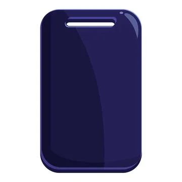 Dark blue plastic cutting board with handle hole Illustration