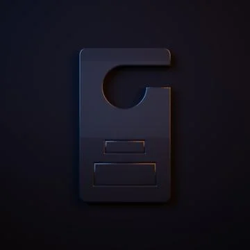 Dark-blue Please do not disturb icon isolated on black background. Hotel Do.. Stock Illustration