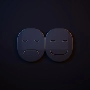 Dark-blue Poker player icon isolated on black background. Minimalism concep.. Stock Illustration