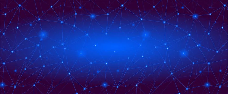 Dark Blue polygonal network grid cover in abstract style. Modern Technology line Stock Illustration