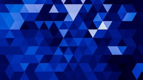 Dark Blue polygonal pattern Abstract geometric background Triangular mosaic,  Stock Illustration