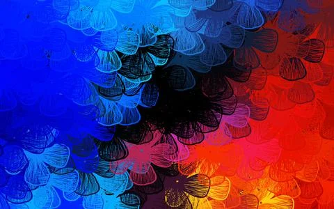 Dark Blue, Red vector abstract backdrop with trees, branches. Stock Illustration