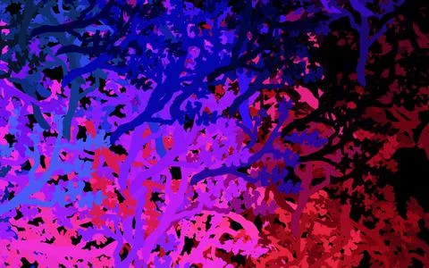 Dark Blue, Red vector abstract backdrop with trees, branches. Stock Illustration