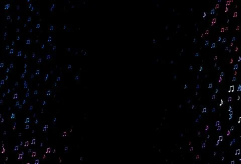 Dark Blue, Red vector backdrop with music notes. Illustrazione stock