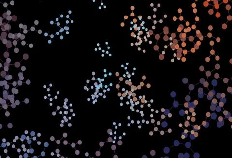 Dark Blue, Red vector backdrop with artificial intelligence data. Illustrazione stock