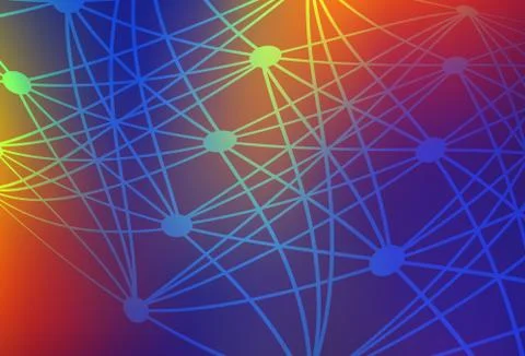 Dark Blue, Red vector backdrop with artificial intelligence data. イラスト素材