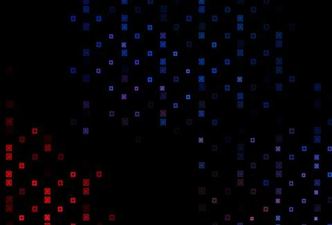 Dark Blue, Red vector backdrop with circles, squares. Illustrazione stock