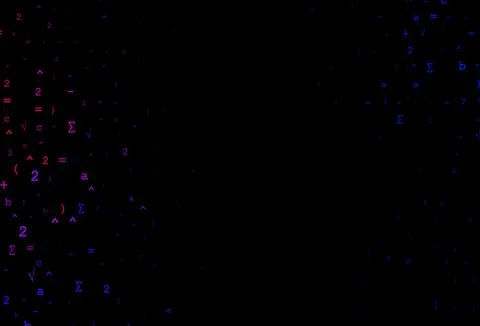 Dark Blue, Red vector backdrop with algebra elements. Illustrazione stock