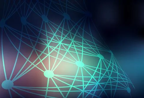 Dark Blue, Red vector background with forms of artificial intelligence. Illustrazione stock