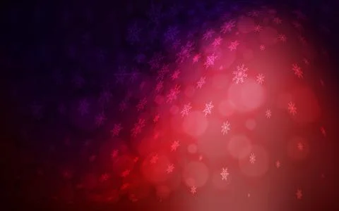 Dark Blue, Red vector background with xmas snowflakes. Snow on blurred abstra Illustrazione stock