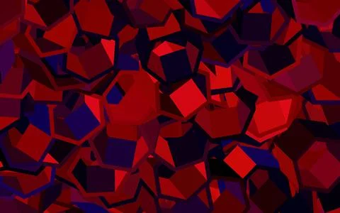 Dark Blue, Red vector background with hexagons. Illustrazione stock