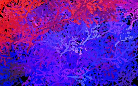 Dark Blue, Red vector doodle pattern with trees, branches. Illustrazione stock
