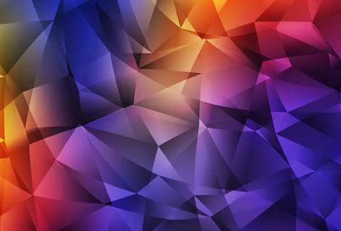 Dark Blue, Red vector gradient triangles template. Illustrazione stock
