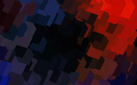 Dark Blue, Red vector layout with lines, rectangles. Stock Illustration