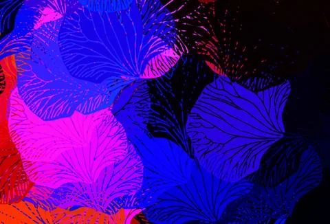 Dark Blue, Red vector natural artwork with leaves. Stock Illustration