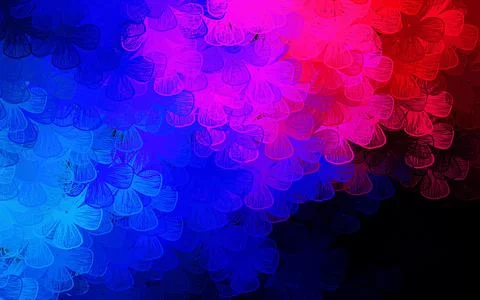Dark Blue, Red vector natural pattern with trees, branches. Stock Illustration