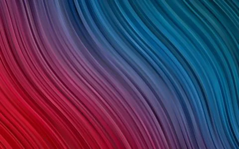 Dark Blue, Red vector pattern with lines, ovals. Stock Illustration