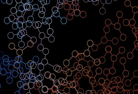 Dark Blue, Red vector pattern with artificial intelligence network. Stock Illustration