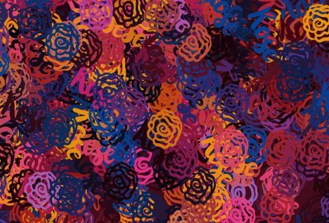 Dark Blue, Red vector pattern with random forms. 스톡 일러스트