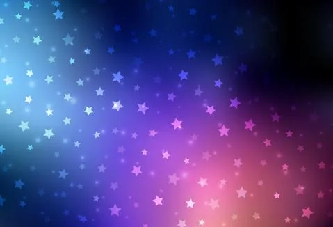 Dark Blue, Red vector pattern with christmas snowflakes, stars. Stock Illustration