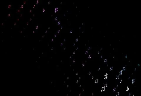 Dark Blue, Red vector pattern with music elements. 스톡 일러스트