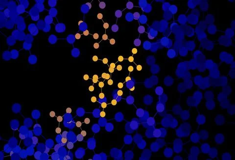 Dark Blue, Red vector pattern with artificial intelligence network. Stock Illustration