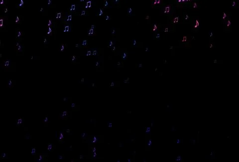 Dark Blue, Red vector pattern with music elements. Stock Illustration