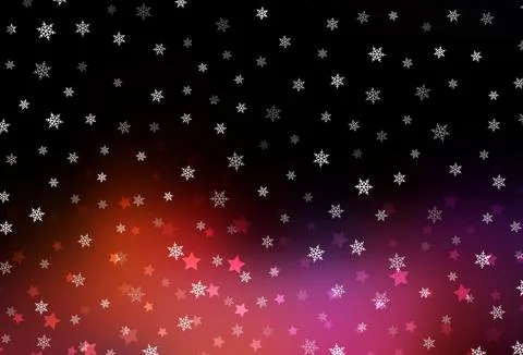 Dark Blue, Red vector pattern with christmas snowflakes, stars. 스톡 일러스트