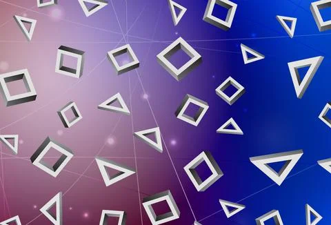 Dark Blue, Red vector pattern in square style. Stock Illustration