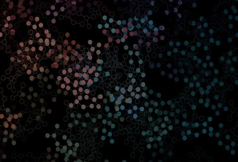 Dark Blue, Red vector pattern with artificial intelligence network. Stockillustratie