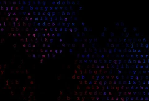 Dark blue, red vector pattern with ABC symbols. Illustrazione stock