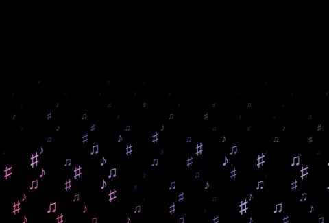 Dark Blue, Red vector pattern with music elements. Stock Illustration