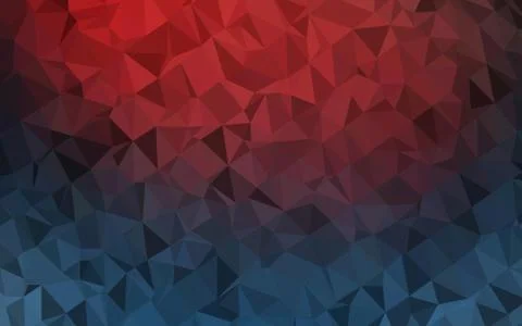 Dark Blue, Red vector shining triangular pattern. Stock Illustration
