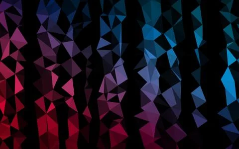 Dark Blue, Red vector shining triangular pattern. Stockillustratie