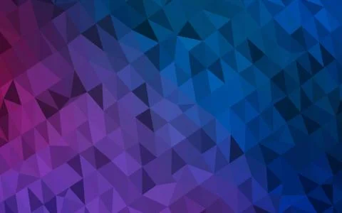 Dark Blue, Red vector shining triangular pattern. Stock Illustration