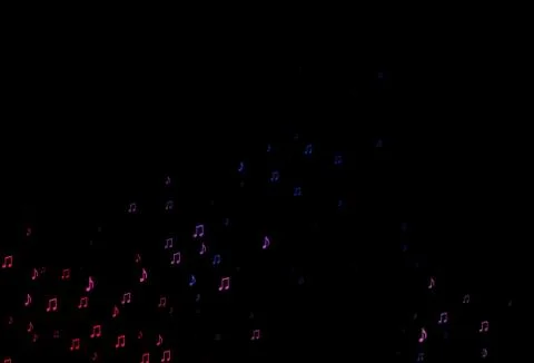 Dark Blue, Red vector texture with musical notes. Illustrazione stock