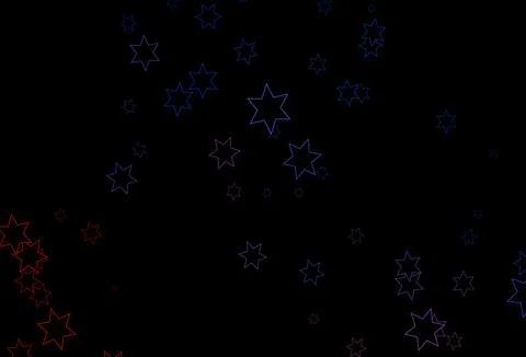 Dark Blue, Red vector texture with beautiful stars. Stock Illustration