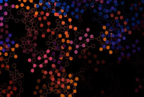 Dark Blue, Red vector texture with artificial intelligence concept. Stockillustratie