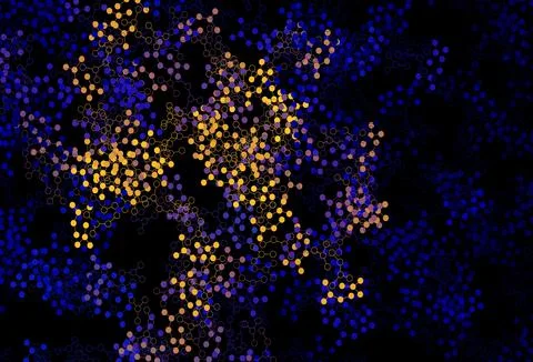 Dark Blue, Red vector texture with artificial intelligence concept. Stock Illustration