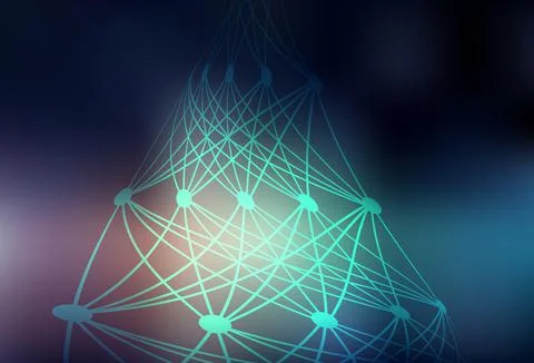 Dark Blue, Red vector texture with artificial intelligence concept. Stock Illustration