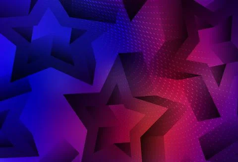Dark Blue, Red vector texture with beautiful stars. Stock Illustration