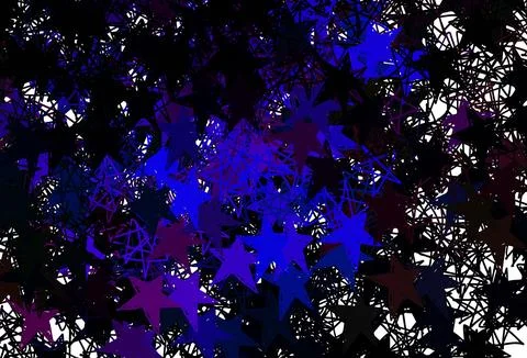 Dark Blue, Red vector texture with beautiful stars. Stock Illustration
