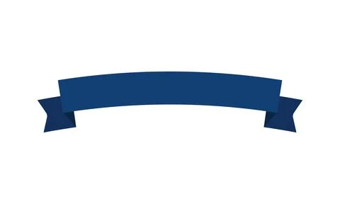 Dark Blue Ribbon  Flat Horizontal Banner with Folded Ends for Labels 스톡 일러스트