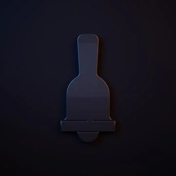 Dark-blue Ringing bell icon isolated on black background. Alarm symbol, ser.. Stock Illustration