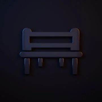 Dark-blue Romantic bench icon isolated on black background. Minimalism conc.. Stock Illustration