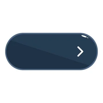 Dark blue rounded button showing next arrow symbol for website navigation Stock Illustration