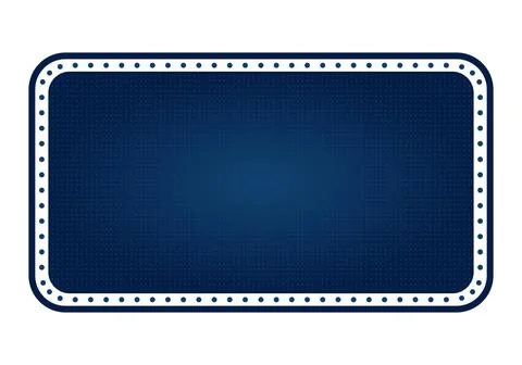 Dark blue rounded rectangle banner with dotted texture and a white border w.. Stock Illustration