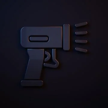 Dark-blue Scanner scanning bar code icon isolated on black background. Barc.. イラスト素材